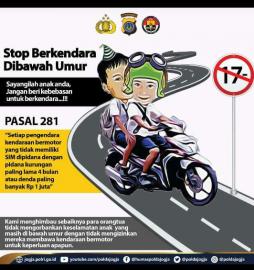 Stop Berkendara di Bawah Umur